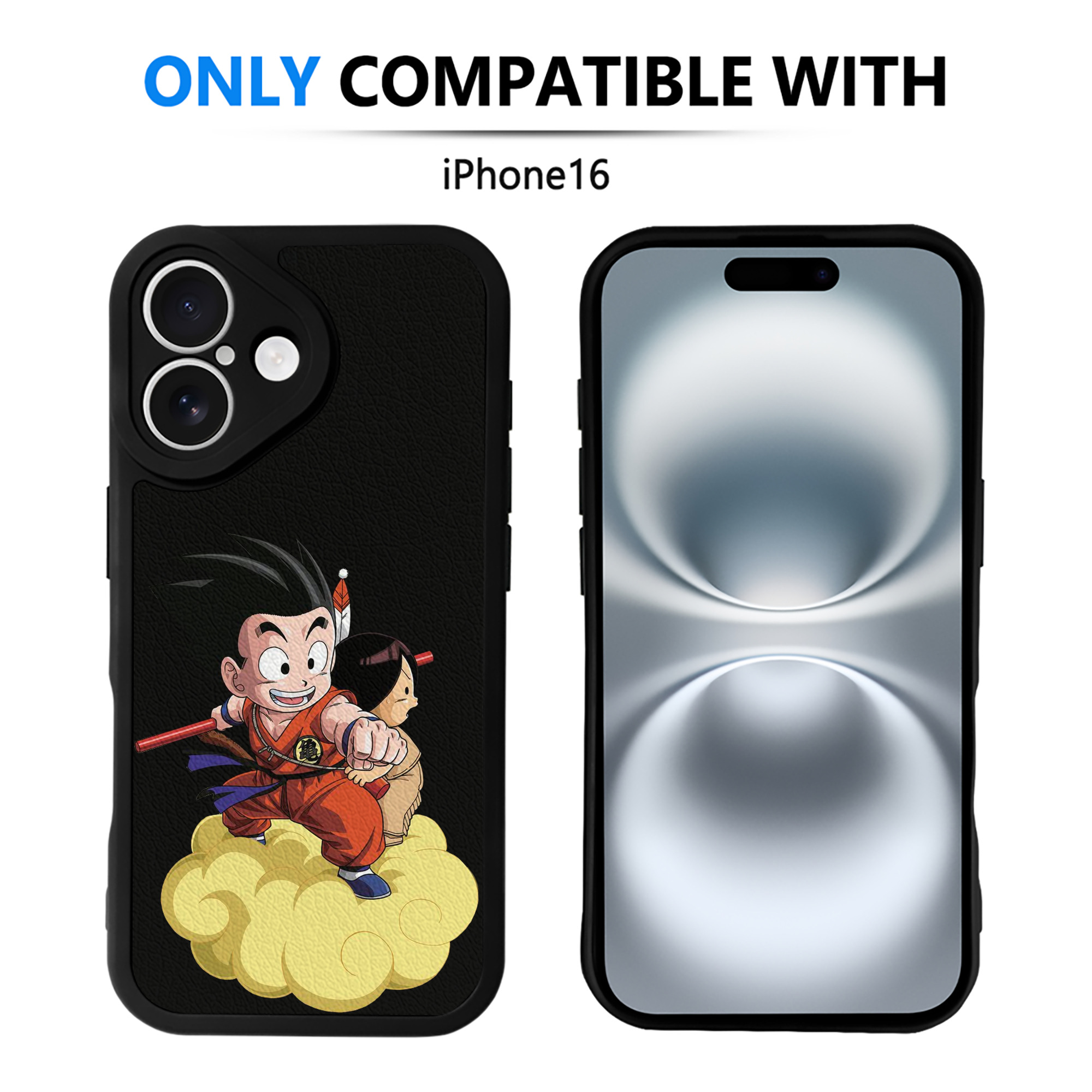 （画像用） ドラゴンボール 孫悟空（そん ごくう）Son Goku カカロット DRAGON BALL Kakarotto 【iPhone 16シリーズ対応】シリコンスマホケース（レザー調） 材質：シリコン